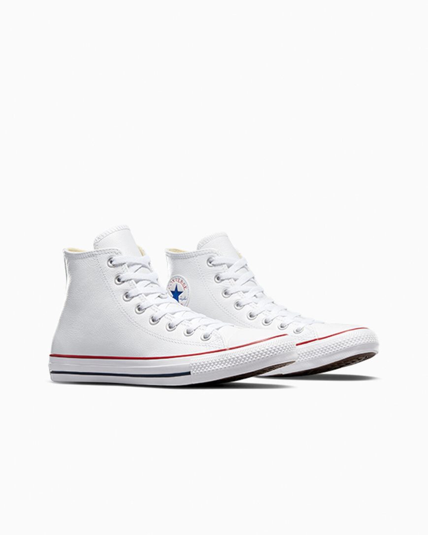 Tenisi Inalti Dama Converse Chuck Taylor All Star Piele Albi | RO HPGDW306